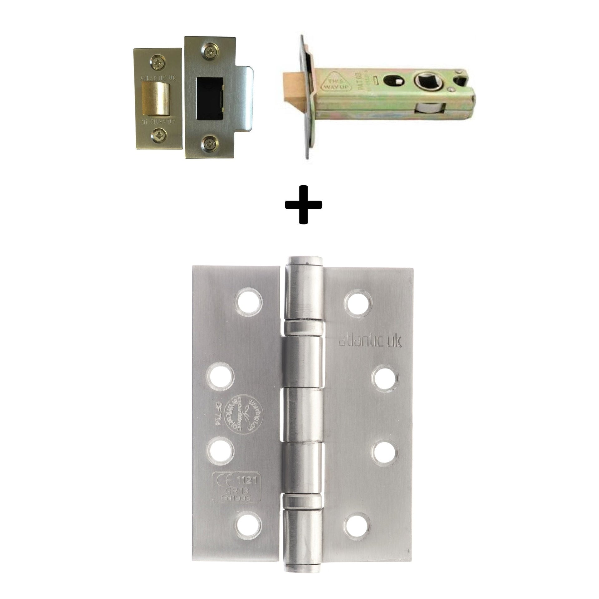 4" Fire rated Stainless Steel Hinge And 3" Latch Kit - Main Product Image