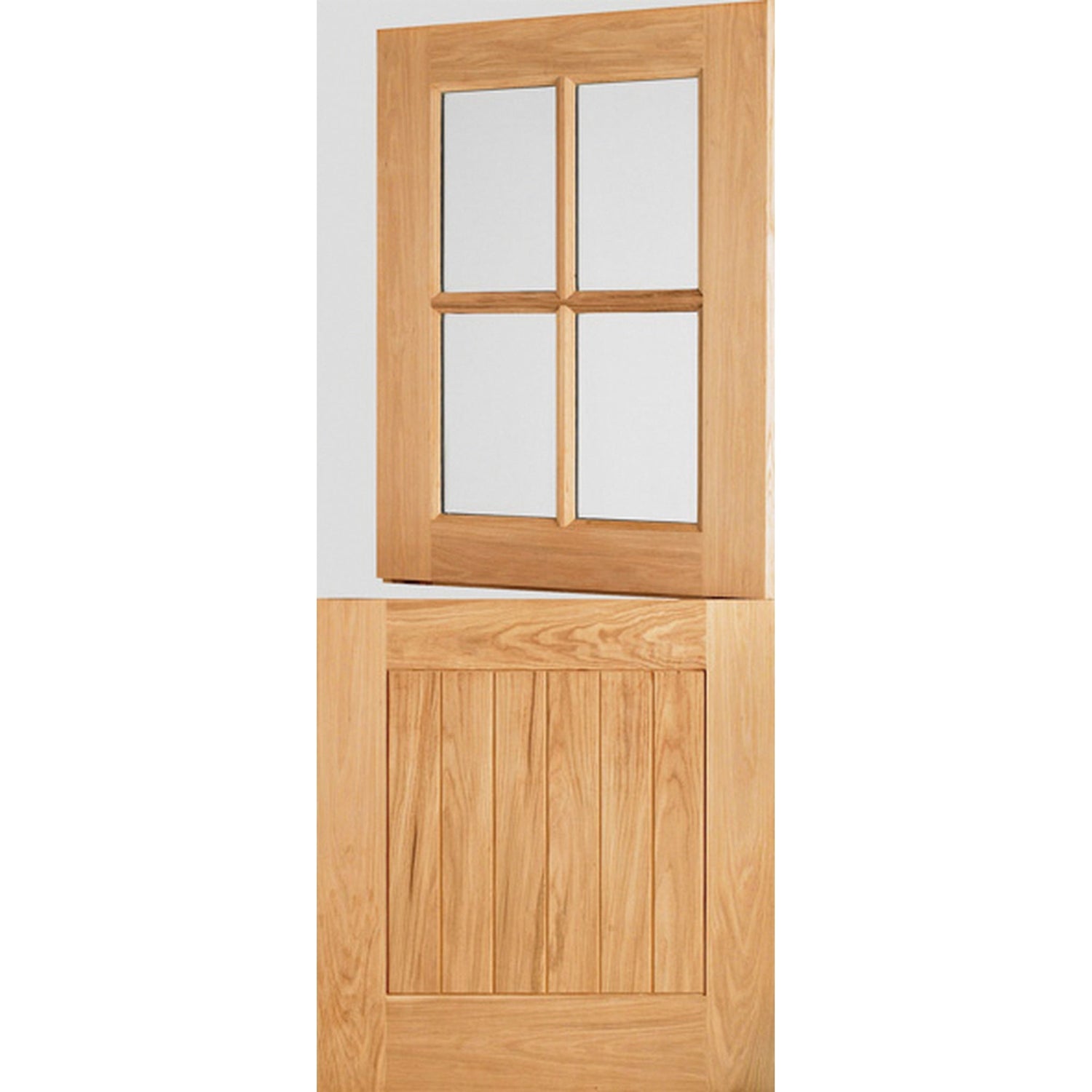 Adoorable Oak 4 Panel Doors - Glazed Cottage Stable Veneer Door - Main Product Image