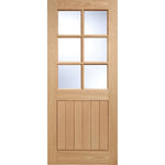 6 Panel Cottage Engineered Door Clear Double Glazing