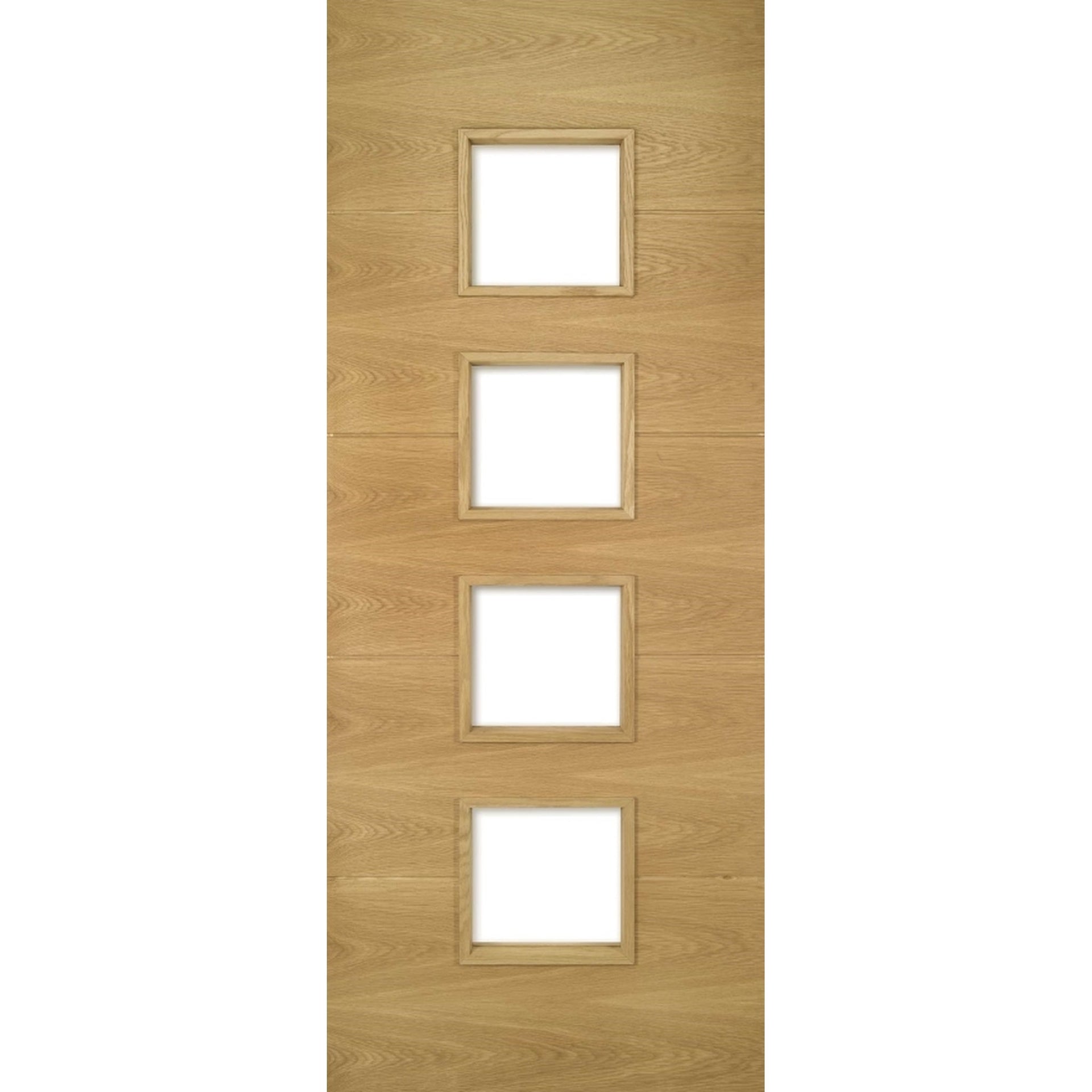Augusta Internal Engineered Glazed Prefinished Oak Internal Doors - Main Product Image