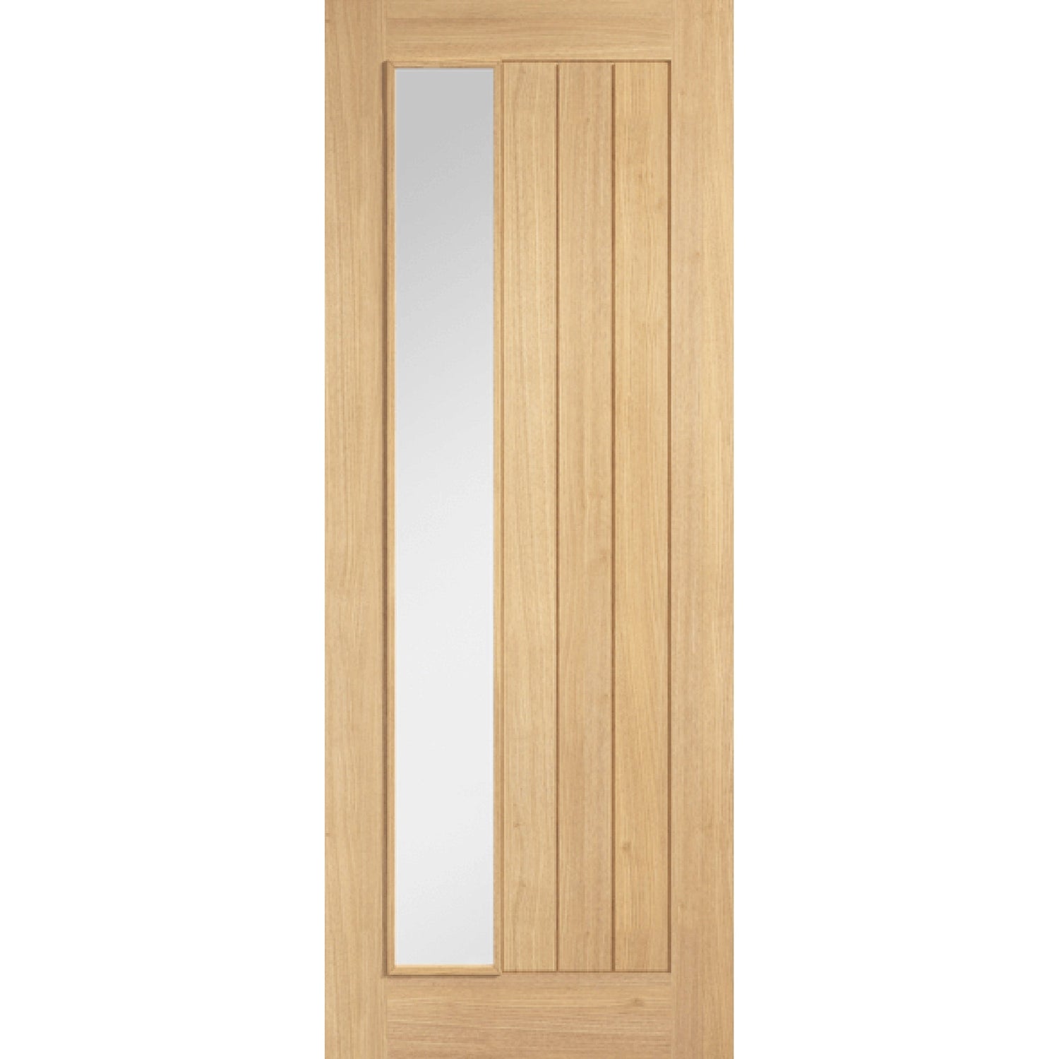 Belize Offset Clear Glazed Oak Internal Door - Main Product Image