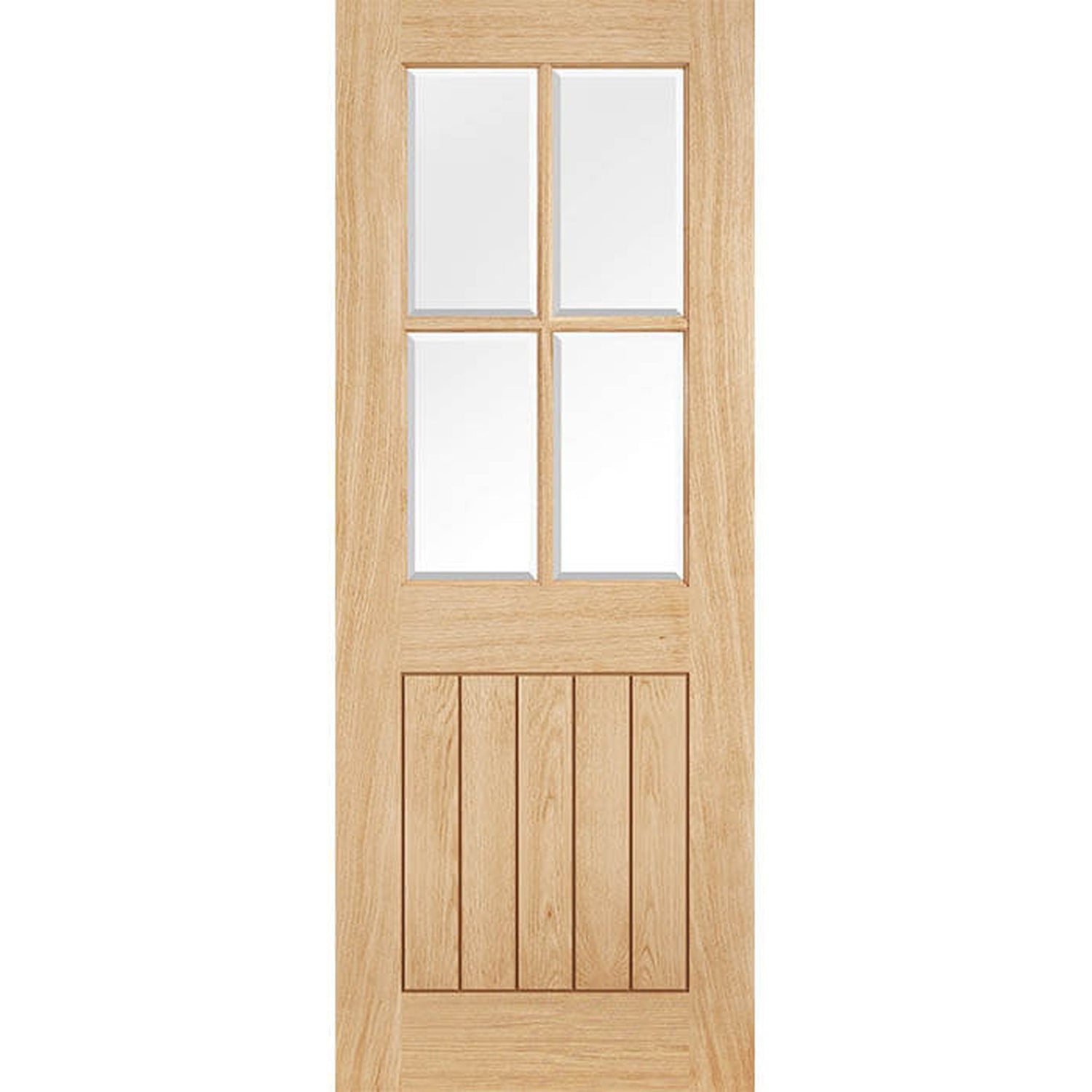 Belize Unfinished Oak 4 Light Glazed Internal Door - Main Product Image