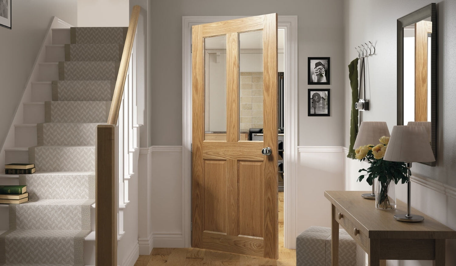 Bury Prefinished Oak Glazed FD30 Fire Door