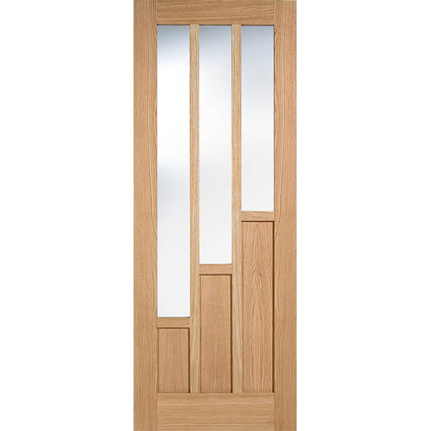 Coventry Prefinished Oak Clear Glazed 6 Panel Internal Door - Main Product Image