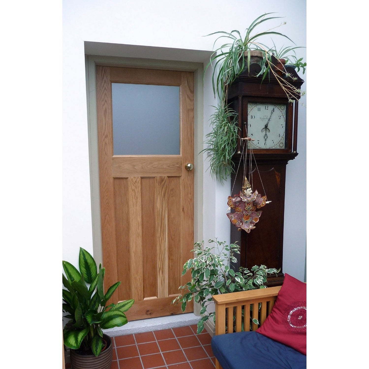 DX30 1930's Style Oak Glazed Door