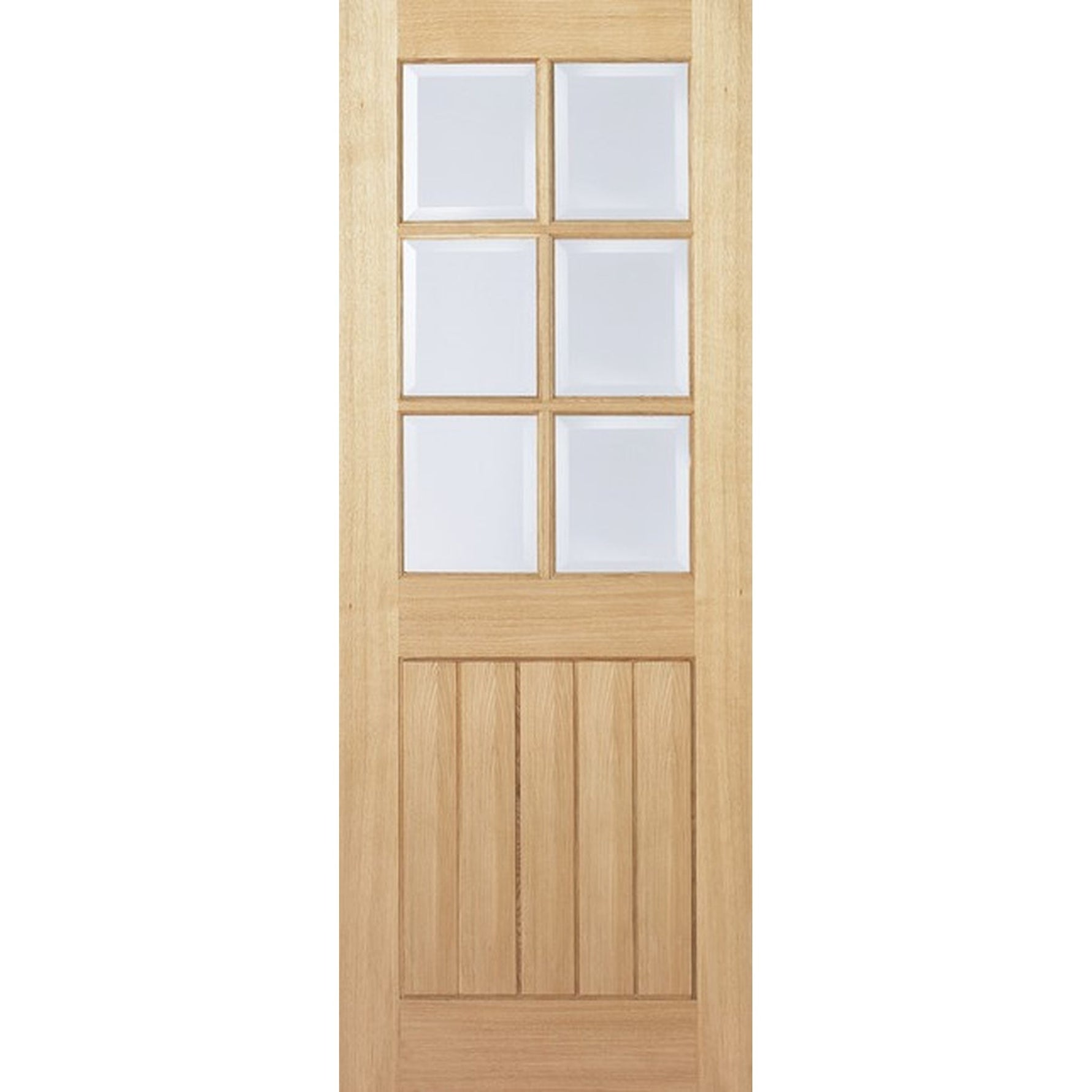 Engineered Oak Mexicano Prefinished 6L Glazed Door - Main Product Image