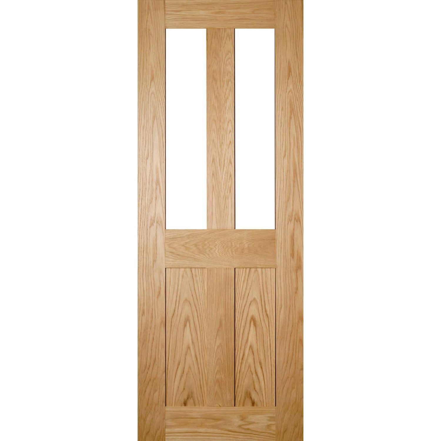 Eton Internal Unfinished 4 Flat Panel Glazed Oak Door - Main Product Image