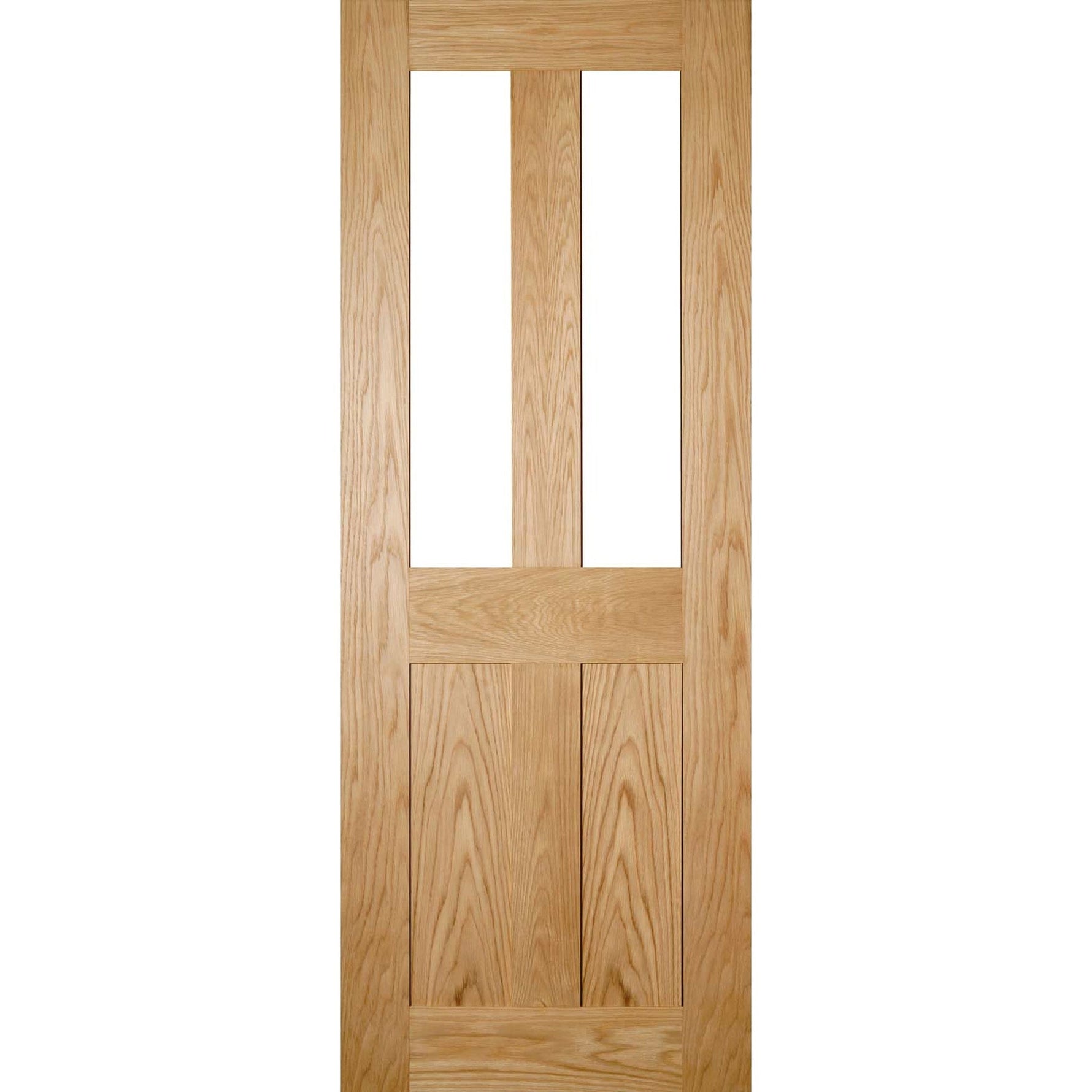 Eton Internal Unfinished 4 Flat Panel Glazed Oak Door - Main Product Image