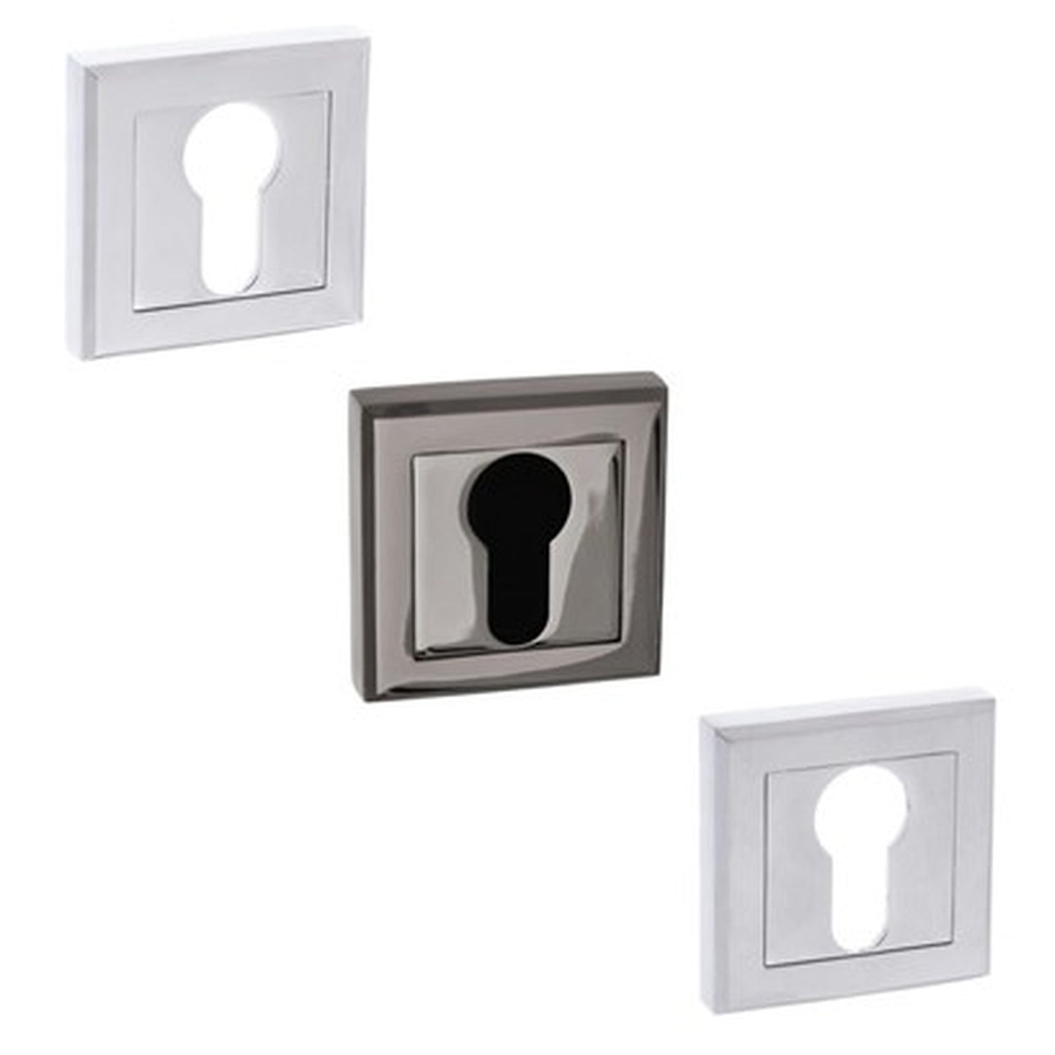 Euro Escutcheon Pair On Square Rose - Main Product Image