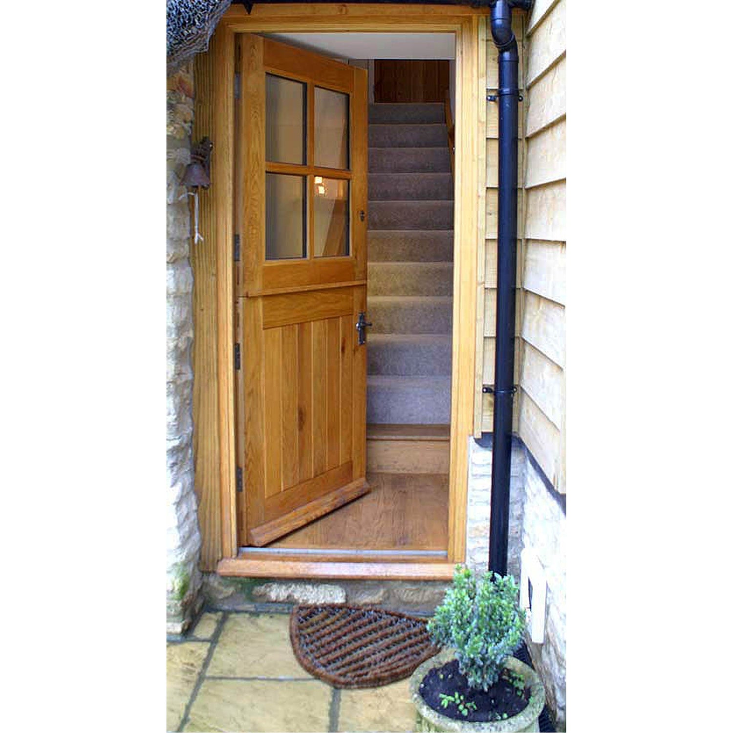 External 4 Panel Glazed Solid Oak Stable Top
