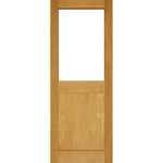External Prefinished 2 Panel Half Unglazed Solid Oak Door - Main Product Image