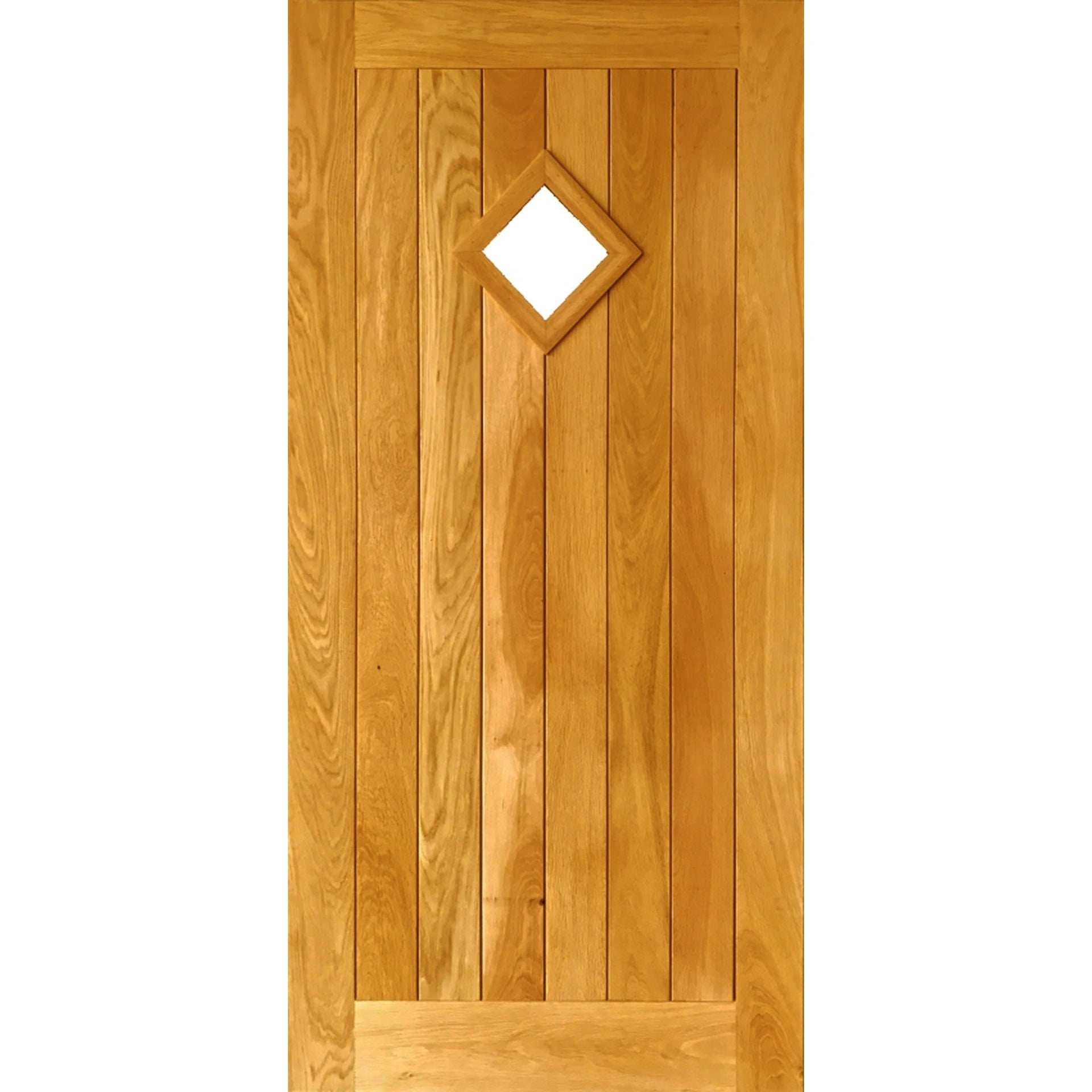 External Prefinished Suffolk Diamond Solid Oak Door - Main Product Image