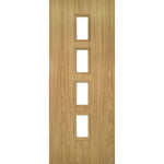Galway Glazed Vertical Panel Oak Fire Doors - Main Product Image