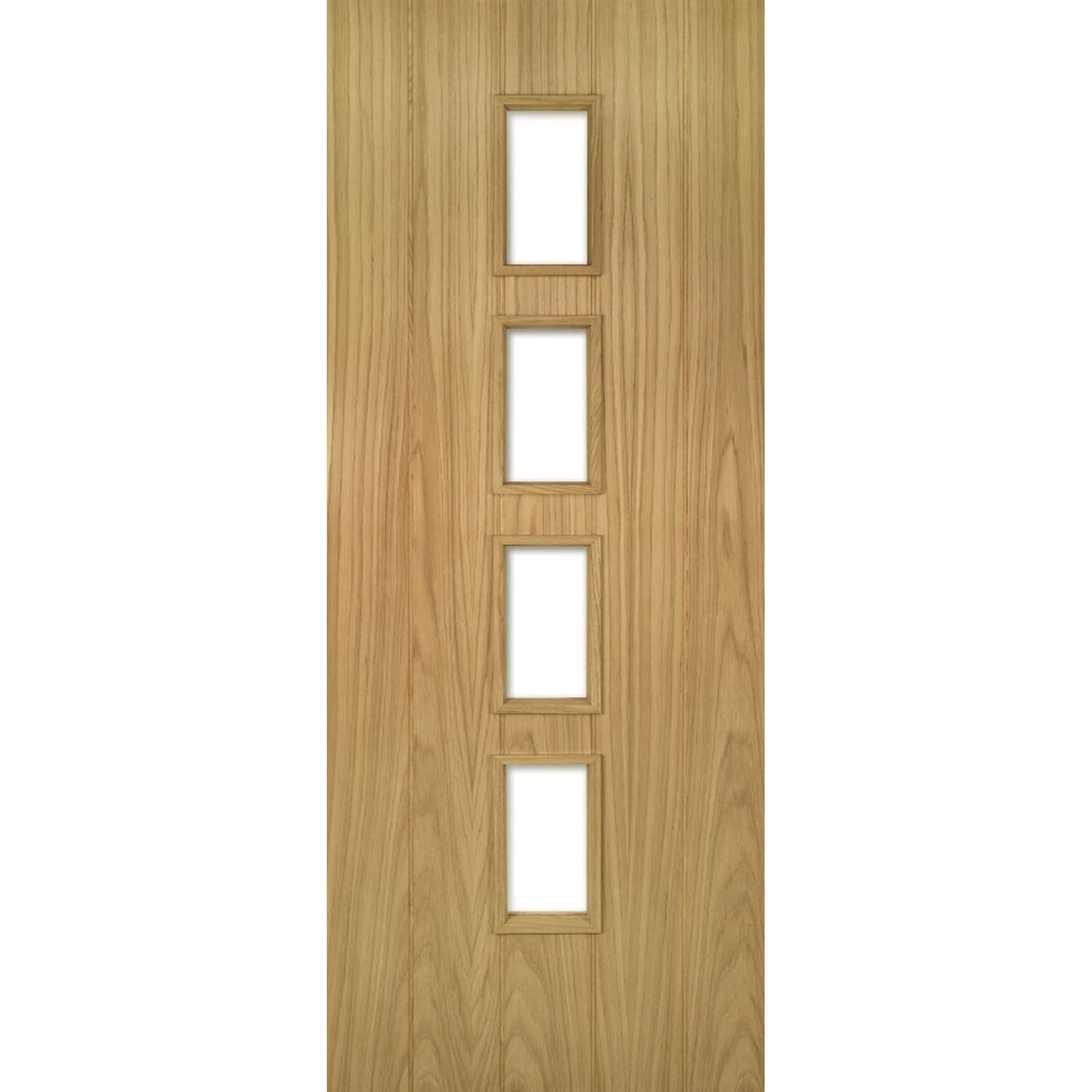 Galway Vertical Panel Glazed Oak Door - Main Product Image