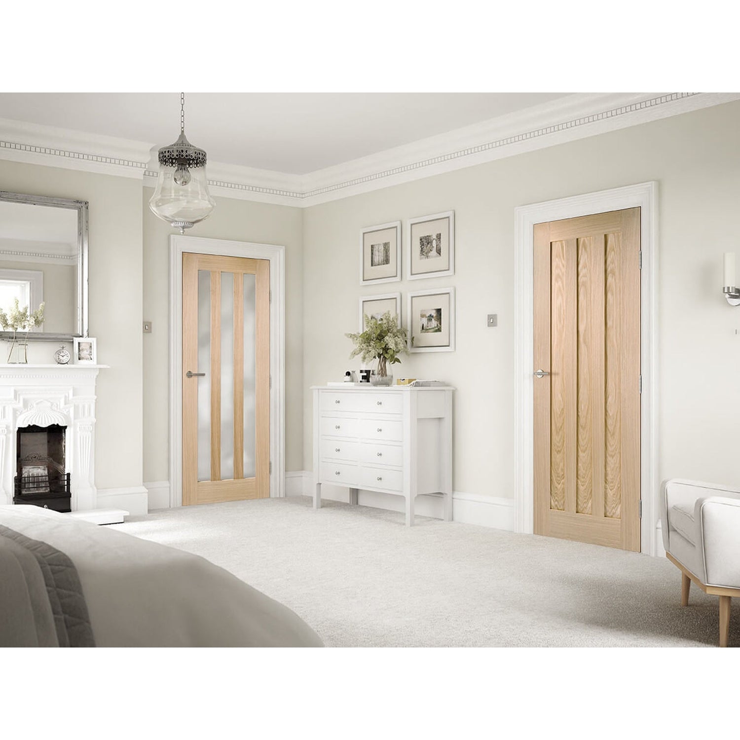 Idaho Three Panel Oak Door