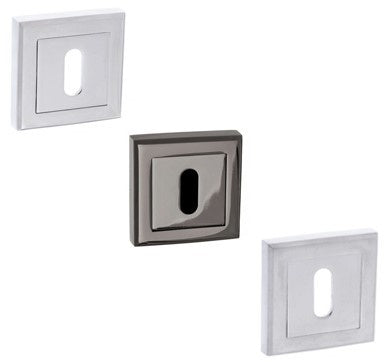 Key Escutcheon Pair On Square Rose - Main Product Image