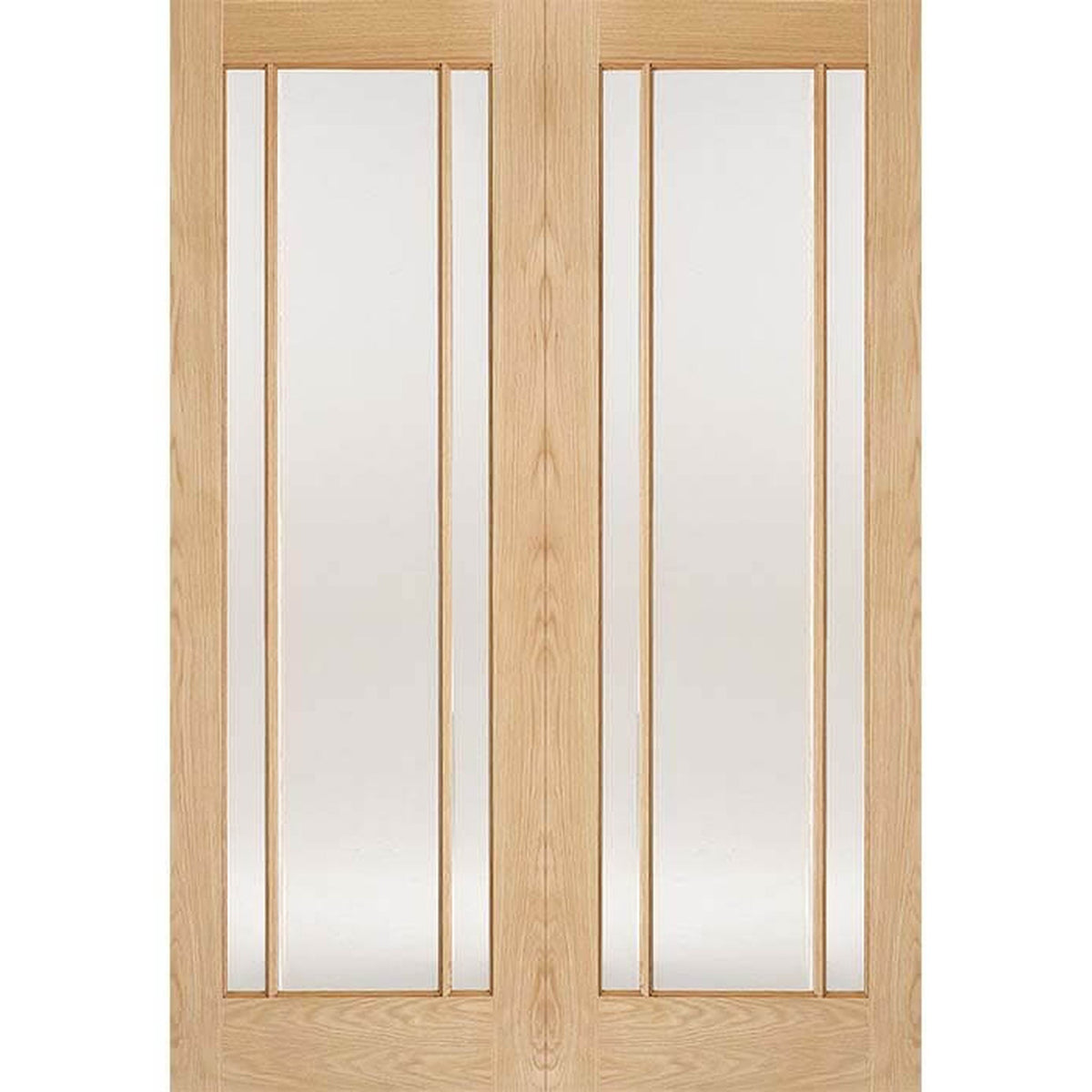 Lincoln Oak Clear Glazed Internal Door Pair - Main Product Image