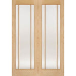 Lincoln Oak Clear Glazed Internal Door Pair - Main Product Image