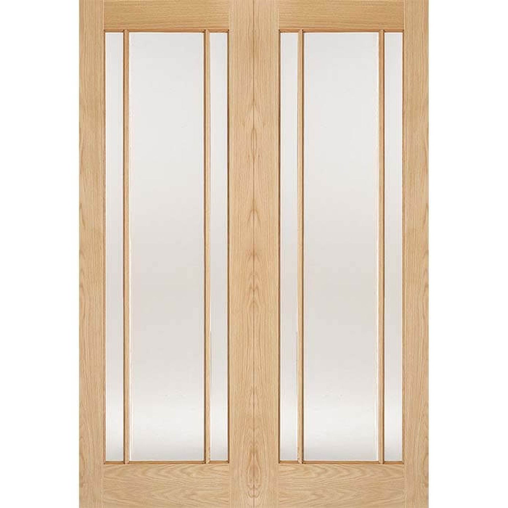 Lincoln Oak Clear Glazed Internal Door Pair - Main Product Image