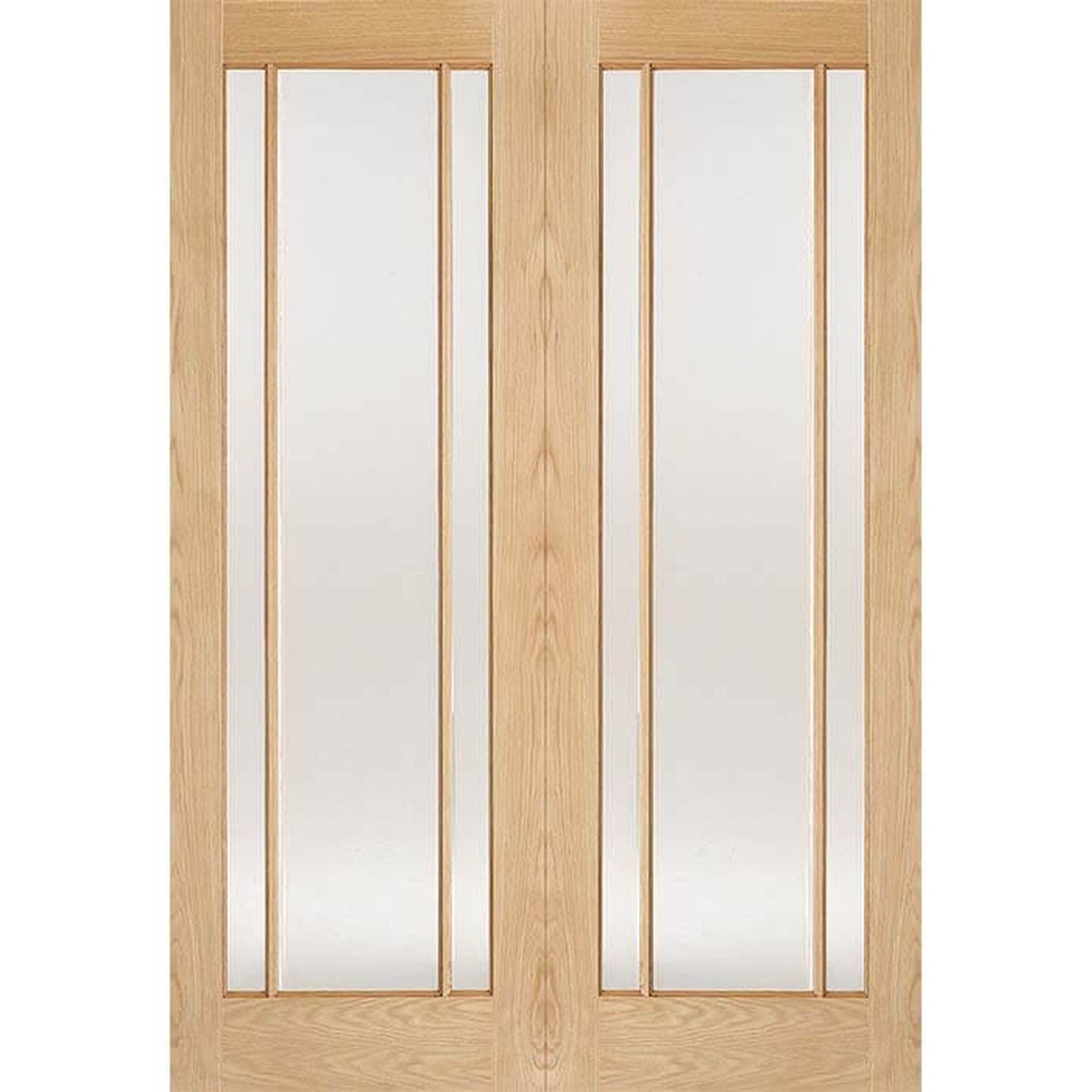 Lincoln Oak Clear Glazed Internal Door Pair - Main Product Image