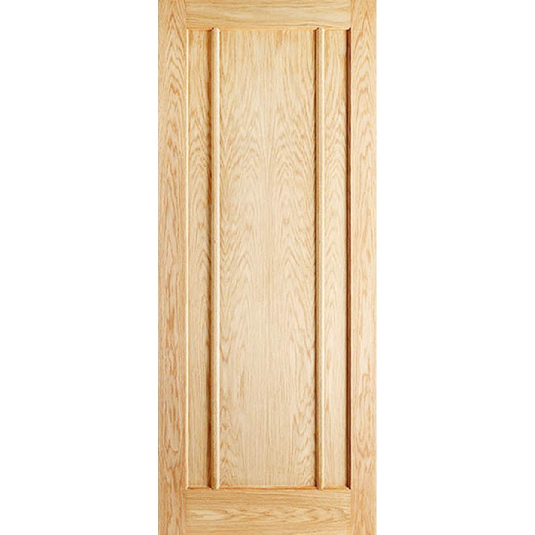 Lincoln Unfinished Oak 3 Panel FD30 Fire Door - Main Product Image