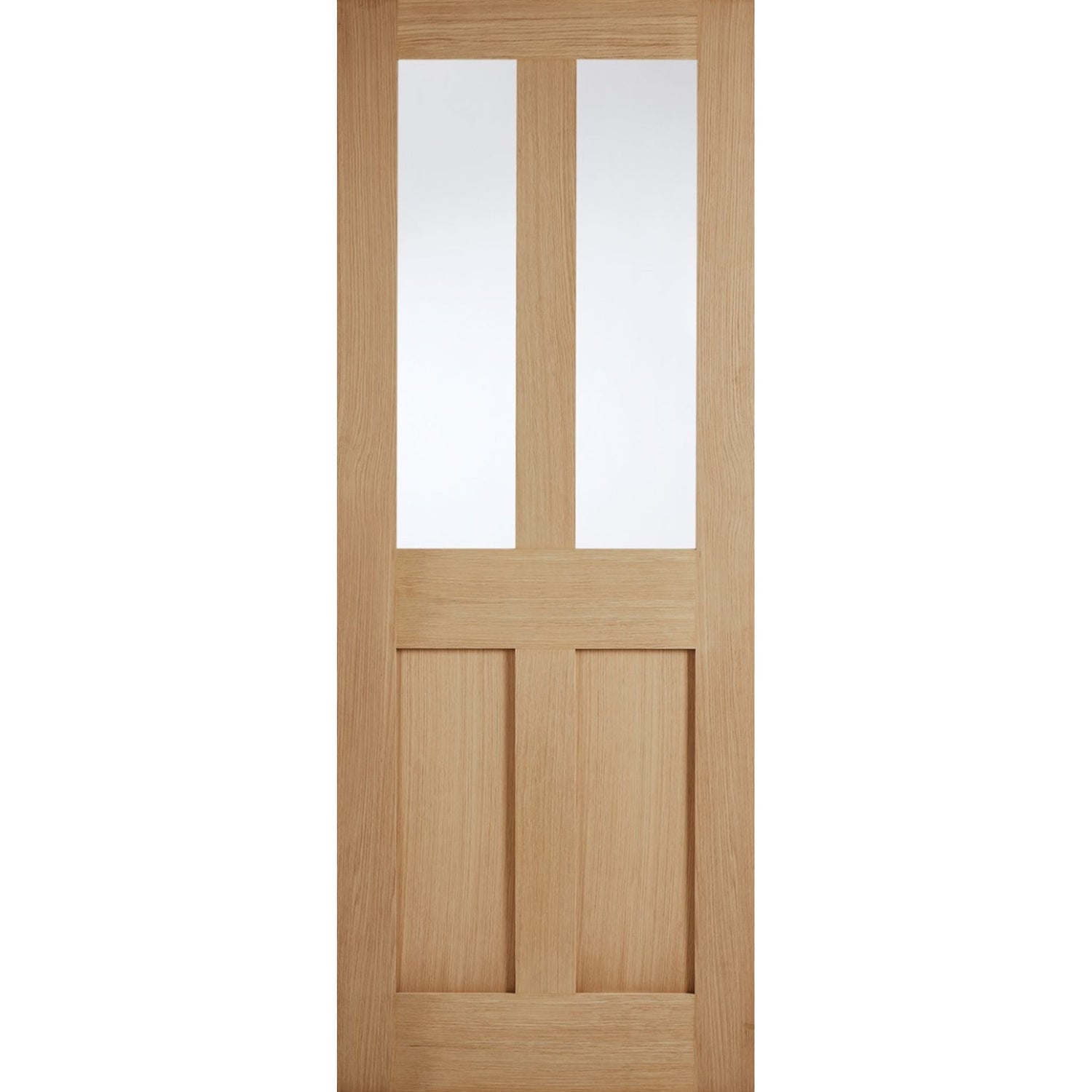 London Flat 4P Unfinished Oak Glazed Internal Door - Main Product Image