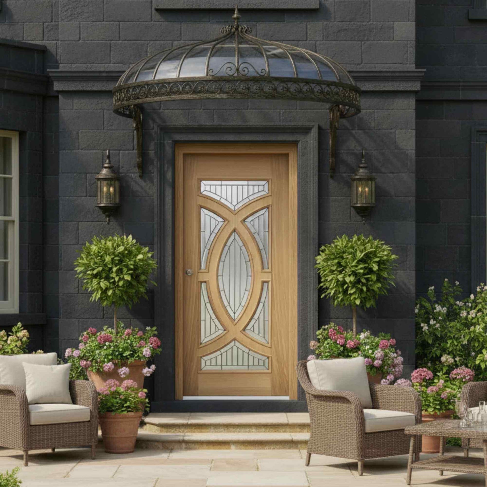 Majestic Oak Glazed External Door