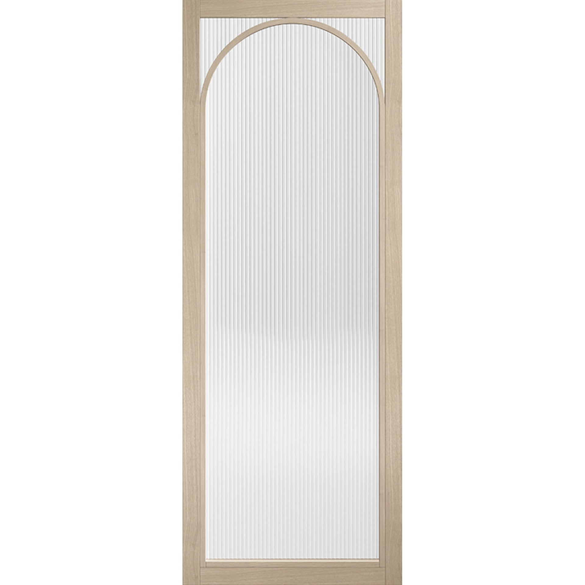 Melrose Reeded Glazed Prefinished Blonde Oak Door - Main Product Image