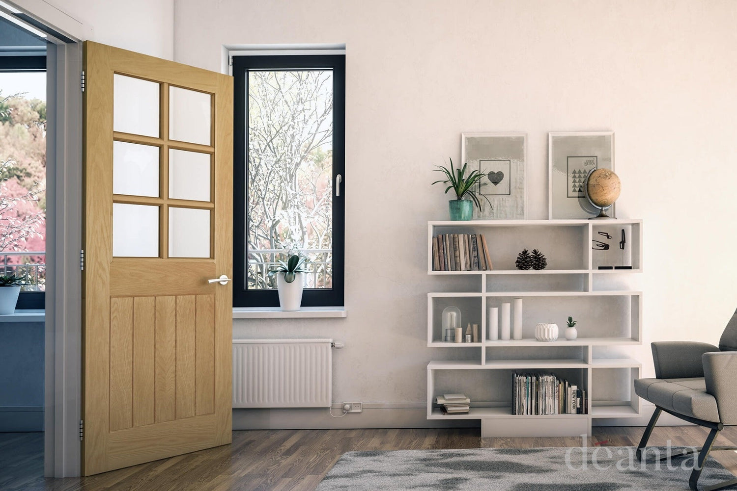 Mexicana Ely Internal Oak Glazed Door