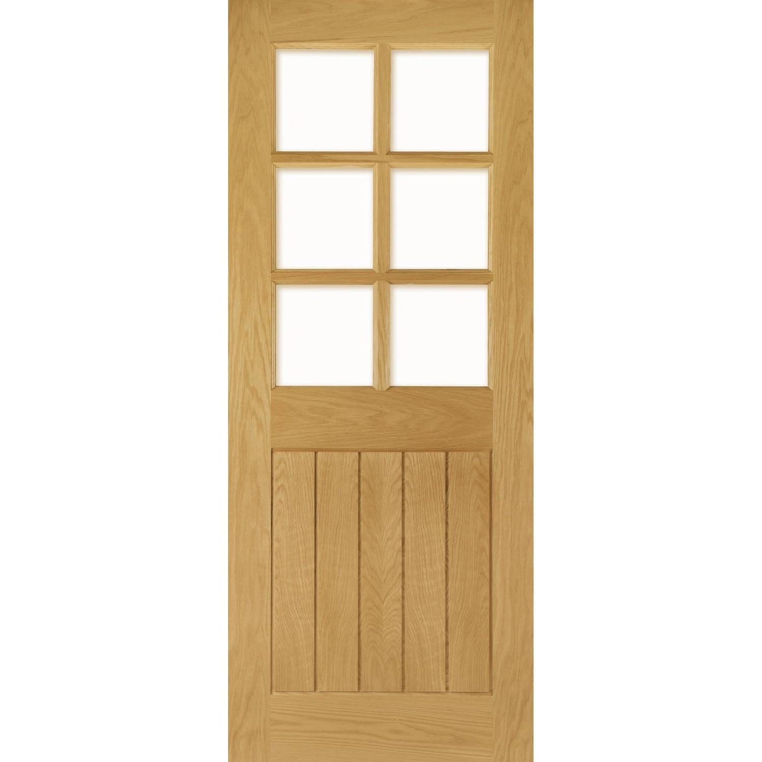 Mexicana Ely Prefinished Internal Oak Glazed Door - Main Product Image