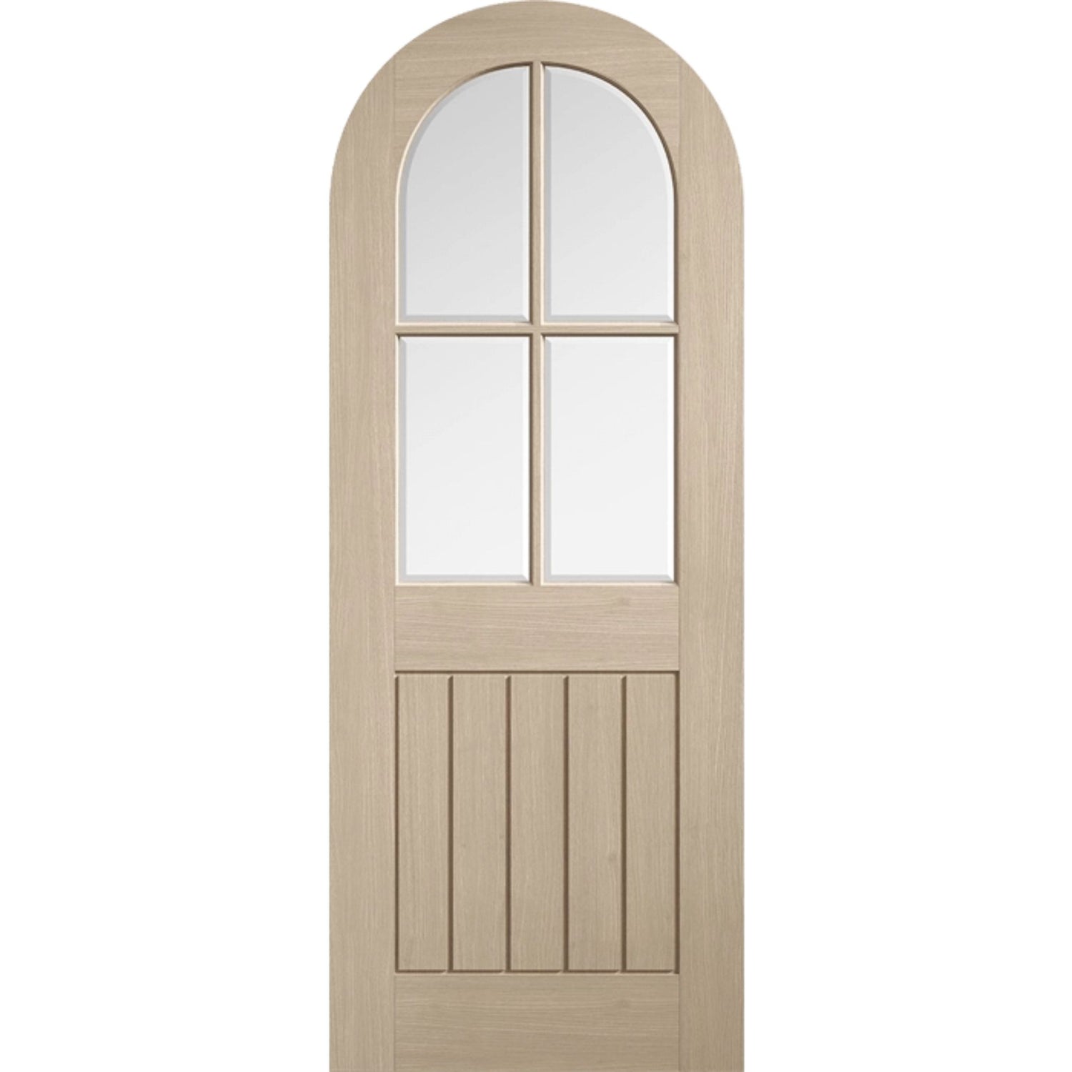 Mexicano Arched Prefinished Glazed Blonde Oak Door