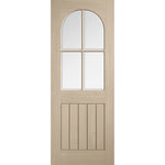 Mexicano Arched Square Top Glazed Prefinished Blonde Oak Door