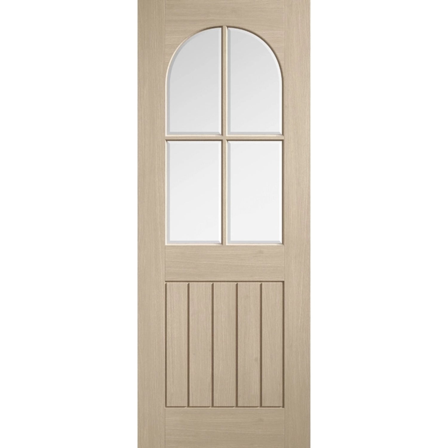 Mexicano Arched Square Top Glazed Prefinished Blonde Oak Door