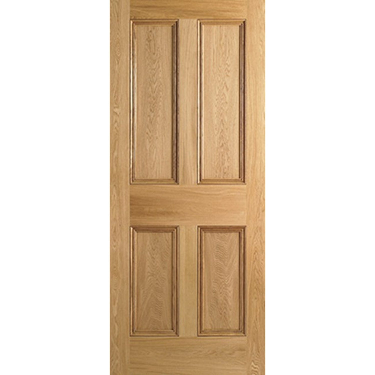 Oak Veneer 4 Flat Panel FD30 Internal Fire Door - Main Product Image
