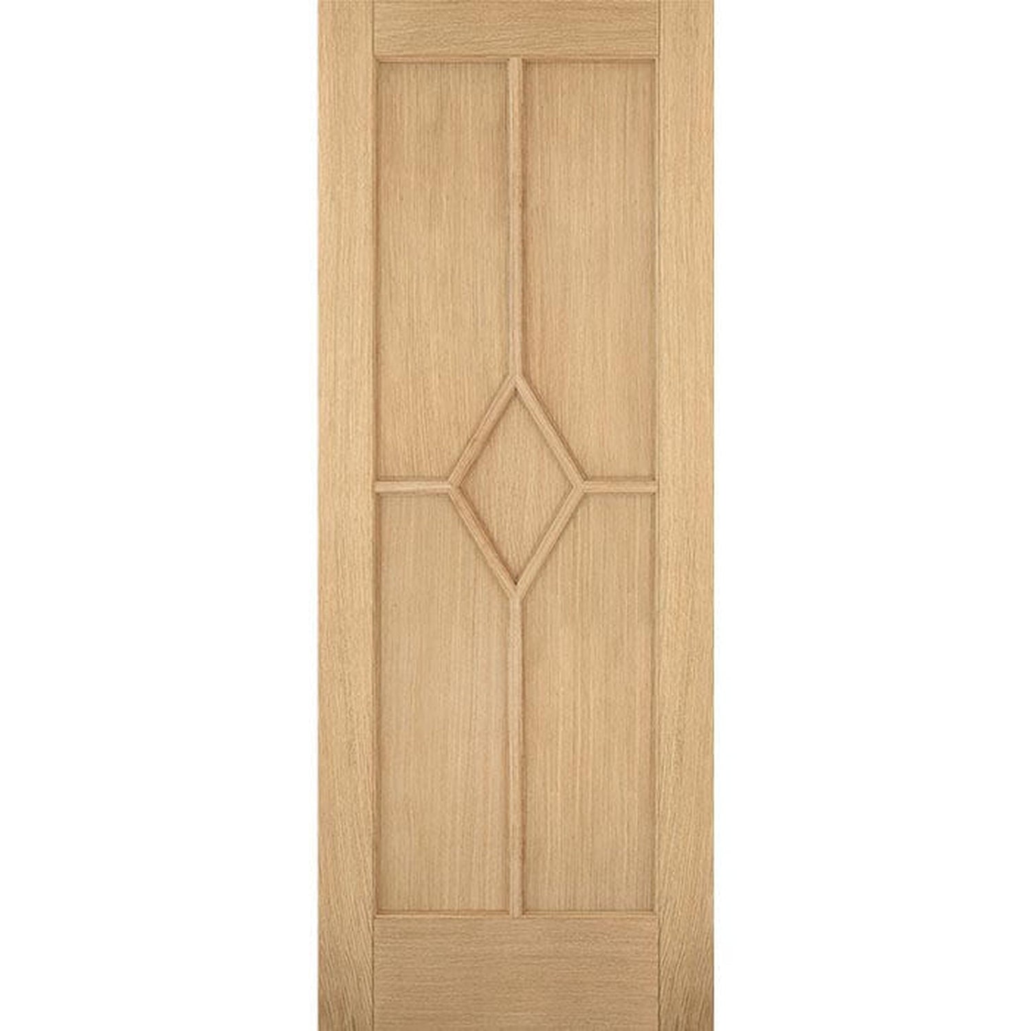 Reims 5 Panel Diamond Prefinished Oak FD30 Fire Door - Main Product Image