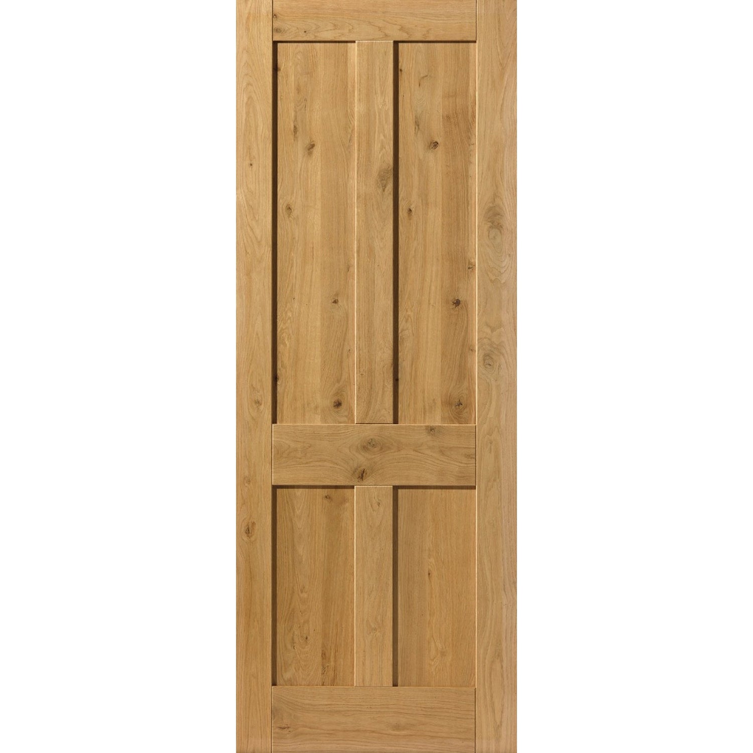 Rustic Oak 4 Panel Prefinished Internal Door - Main Product Image