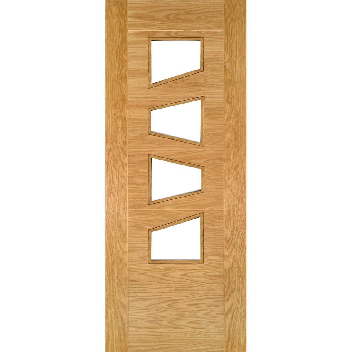 Seville Clear Glazed 4PS Prefinished Oak Door - Main Product Image