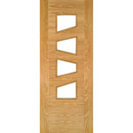 Seville Clear Glazed 4PS Prefinished Oak Door - Main Product Image