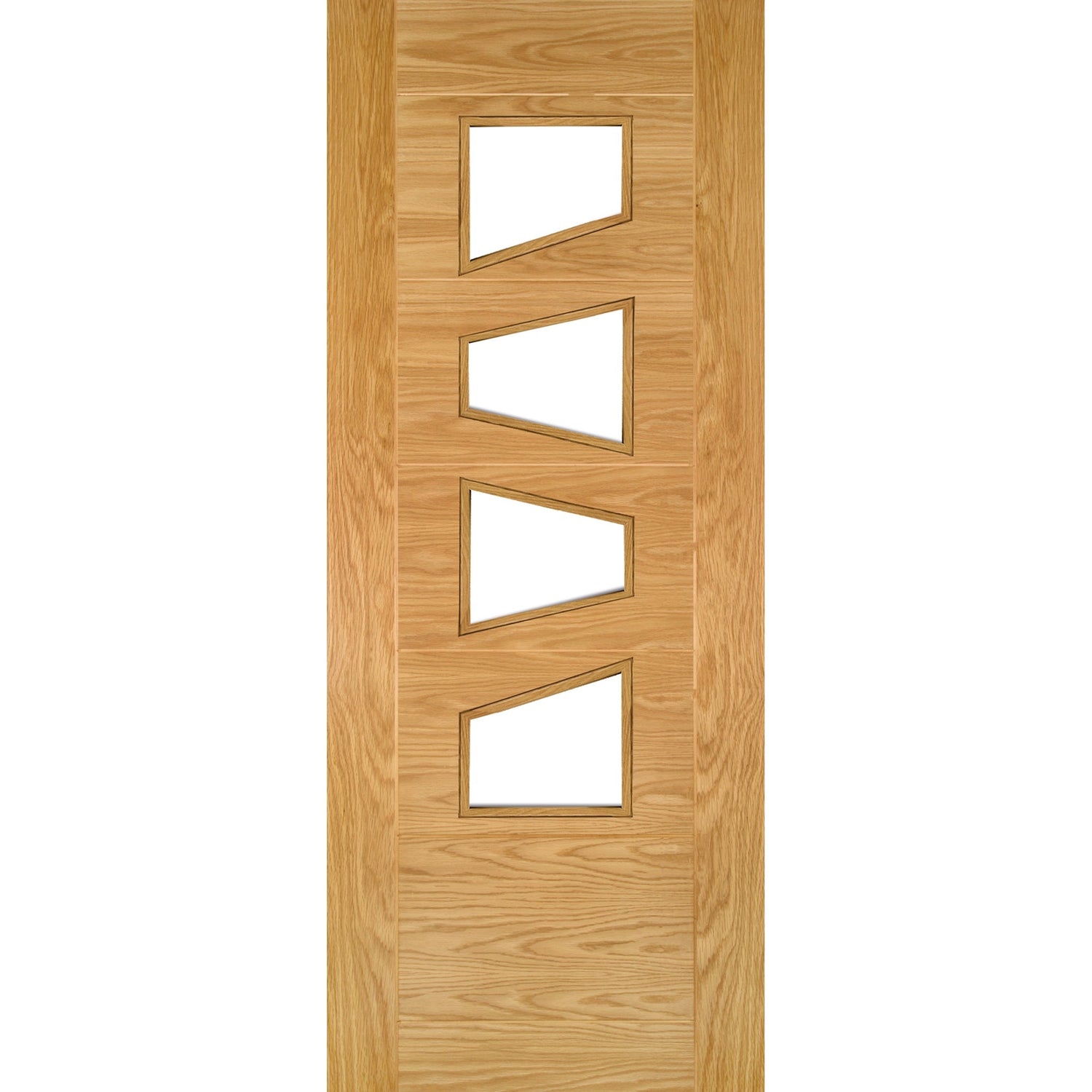 Seville Clear Glazed 4PS Prefinished Oak Door - Main Product Image
