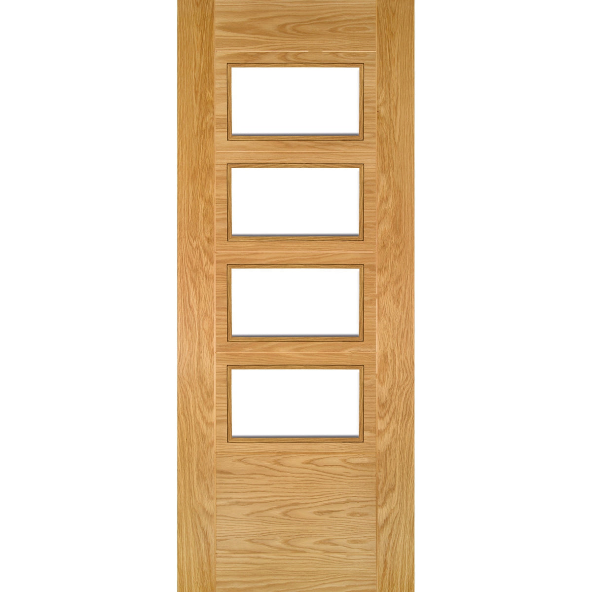 Seville Clear Glazed 4P Prefinished Oak Door - Main Product Image
