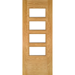 Seville Clear Glazed 4P Prefinished Oak Door - Main Product Image