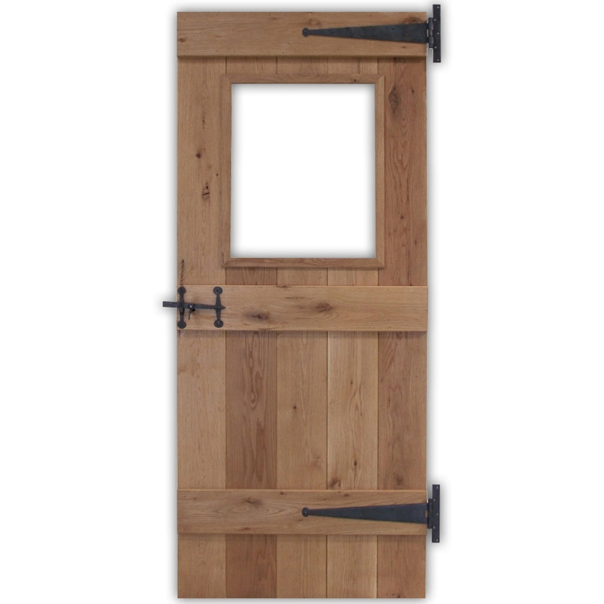 Solid Oak 3 Ledge Glazed Rustic Bead and Butt Cottage Door - Main Product Image