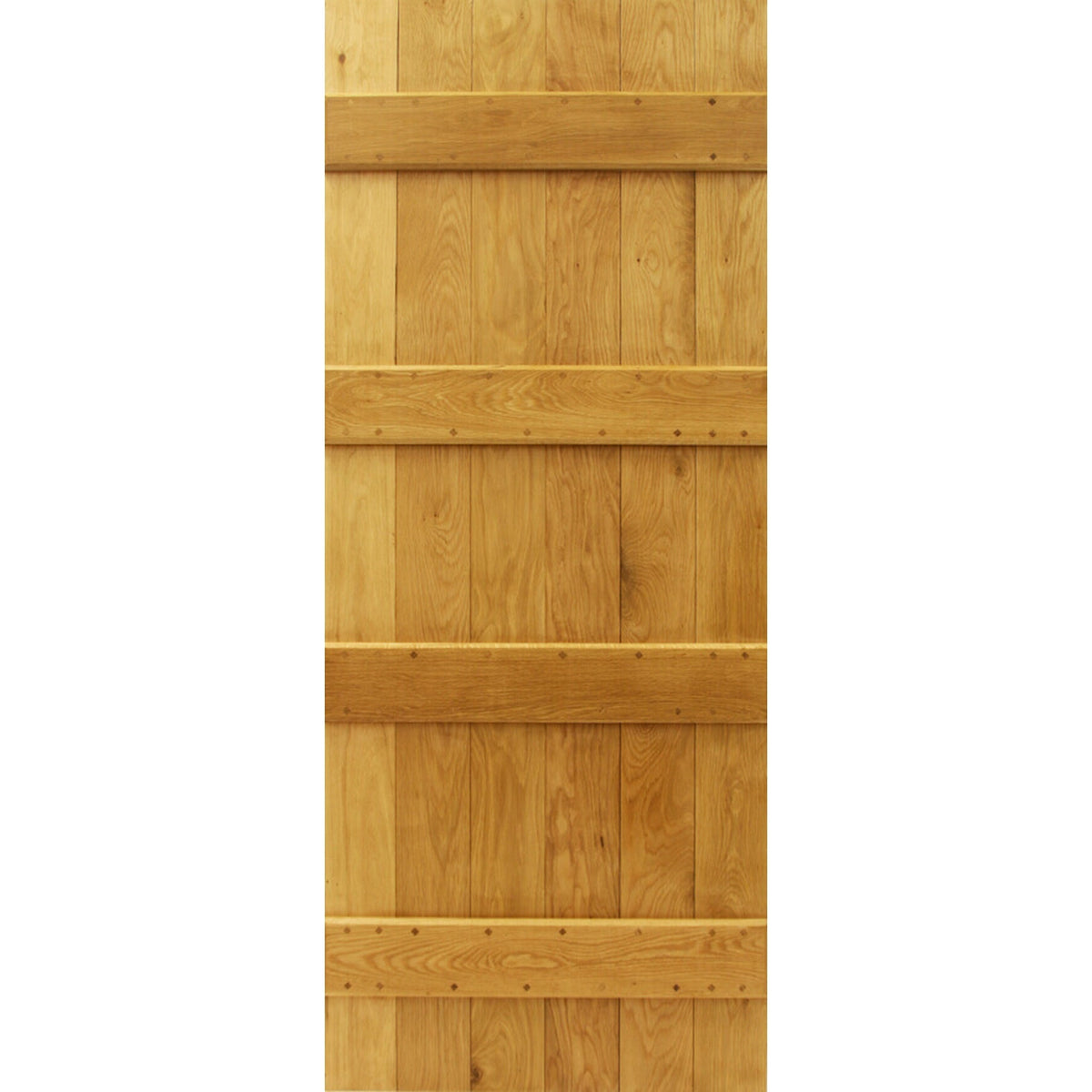 Solid Oak 4 Ledge Single Sliding Barn Door Kit - Main Product Image