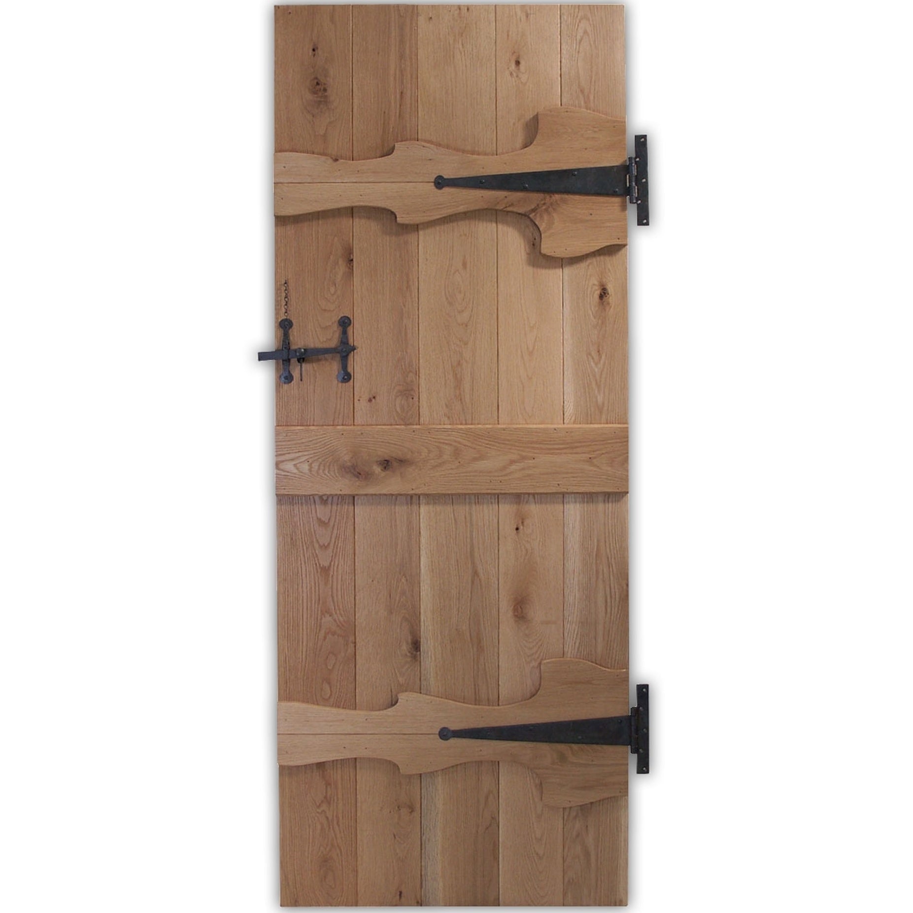 Solid Oak Abbey 3 Ledge Rustic V-Groove Cottage Door - Main Product Image