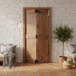 Solid Oak Rustic Bi Fold 3 Ledge Bead and Butt Cottage Door