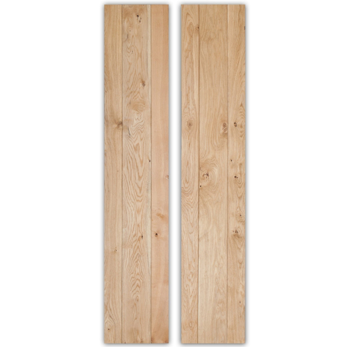 Solid Oak Rustic Bi Fold 3 Ledge V-Groove Profile Cottage Door - Main Product Image