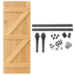 Solid Oak Ledge And Brace Single Sliding Door Kit