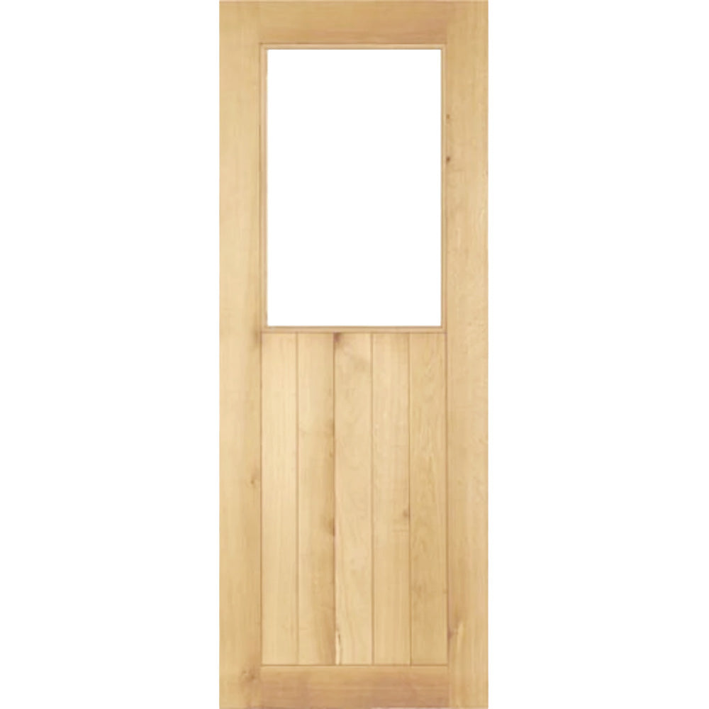 Solid Oak Suffolk Half Unglazed Door