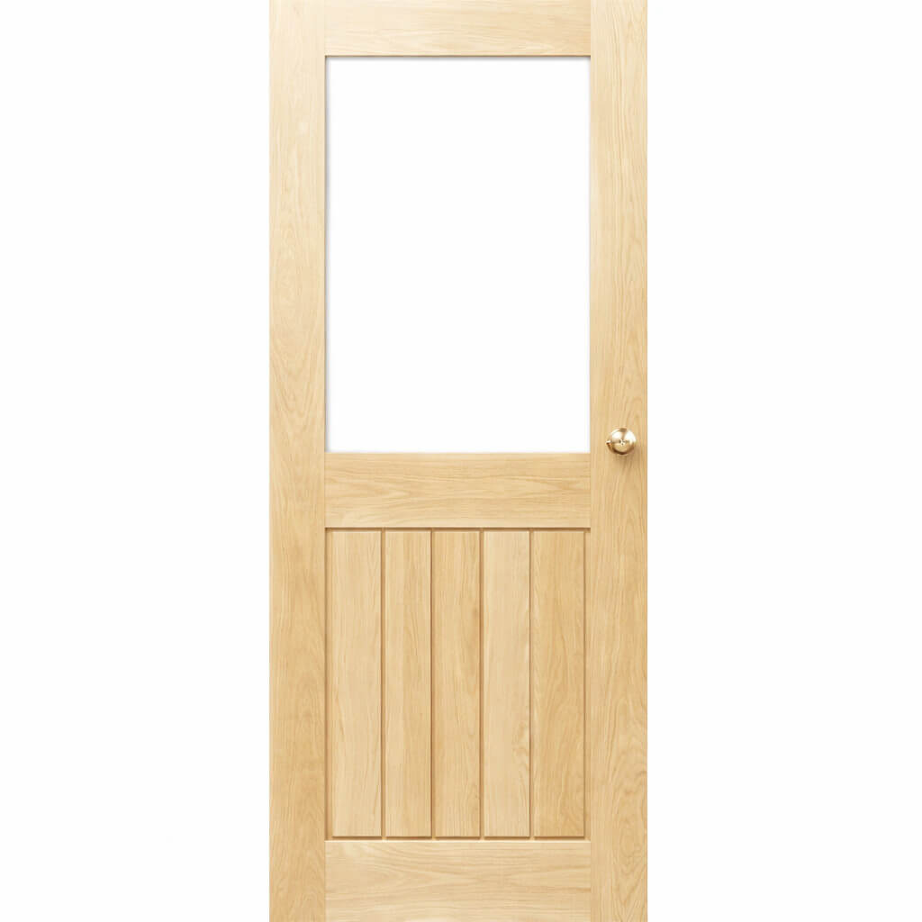 Mexicano Contemporary Half Unglazed Solid Oak Door