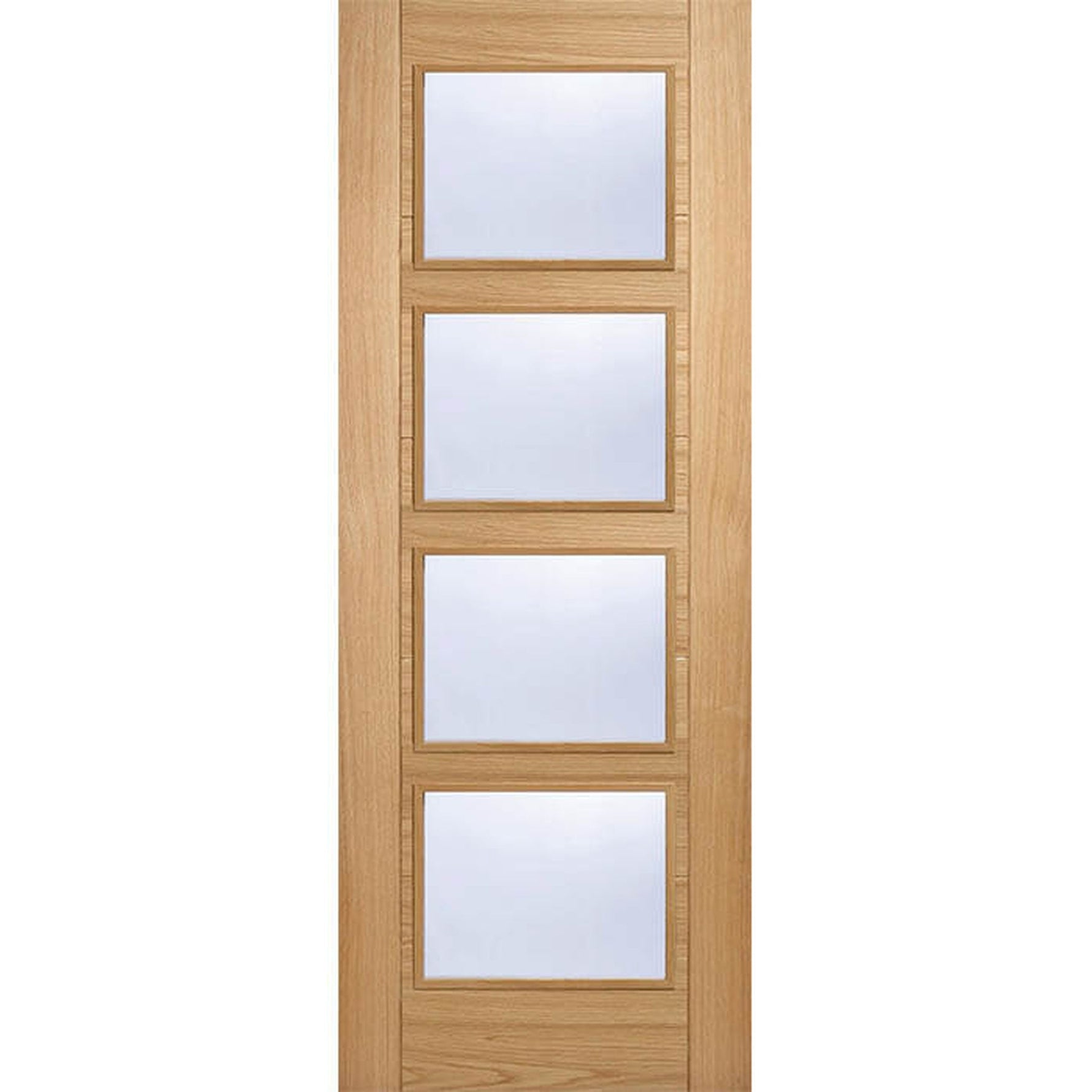Vancouver Prefinished Oak 4L Glazed Internal Door - Main Product Image